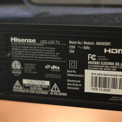40" Hisense Roku TV with Remote