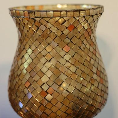 Mosaic Stained Glass Hurricane Candle Holders (3)