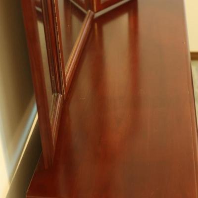 Mahogany Long Dresser With Trifold Mirror