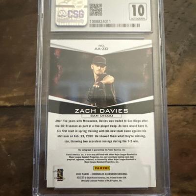2020 Panini Chronicles - Ascension Autographs #AA-ZD Zach Davies (AU)