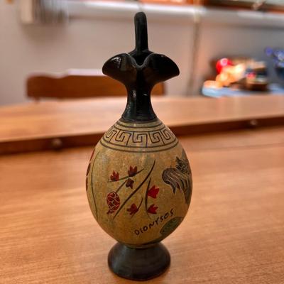 Greek Black Figural Mythology Etched Pottery Jug