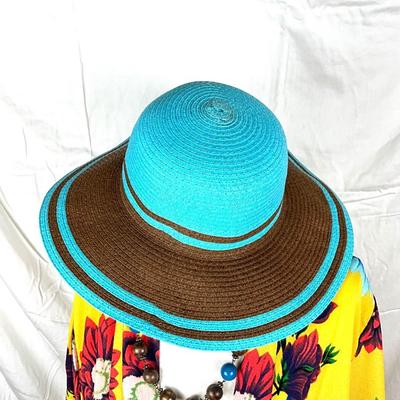 109 Bright Yellow Floral Jacket with Sunhat and Necklace