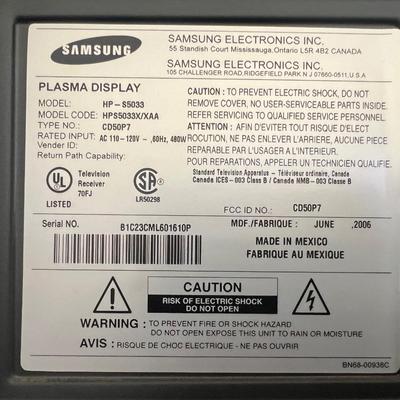 SAMSUNG 50â€ Plasma TV