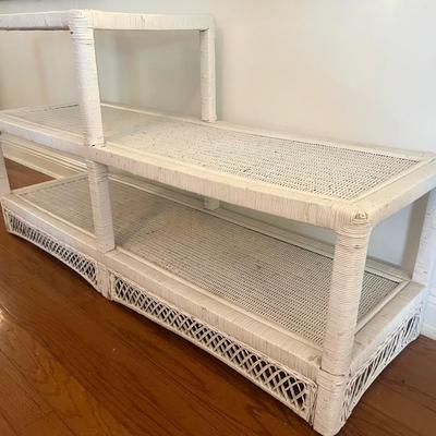 White Wicker Shelf Unit