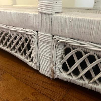 White Wicker Shelf Unit