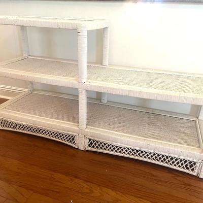 White Wicker Shelf Unit