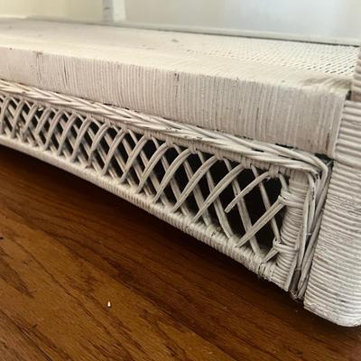 White Wicker Shelf Unit