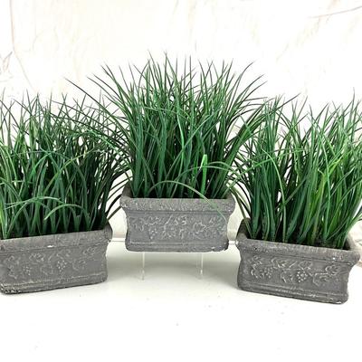 135 Set of Three Faux Grasses