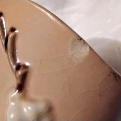 Roseville Pottery Snowberry Dusty Rose Pink Cornucopia Vase #ICC-6