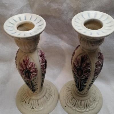 Antique Rare Weller Roma Candle Holders Circa 1910-1920 7.5"
