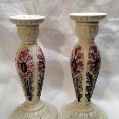 Antique Rare Weller Roma Candle Holders Circa 1910-1920 7.5"