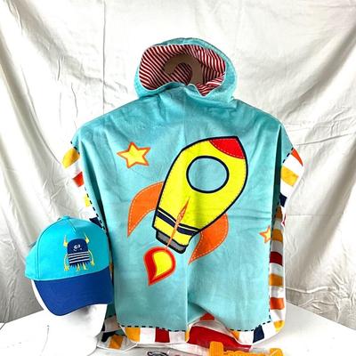 146 Out of this World Boy's Hooded Towel by Blackjack Kids with Alien Hat and Fidget Popper