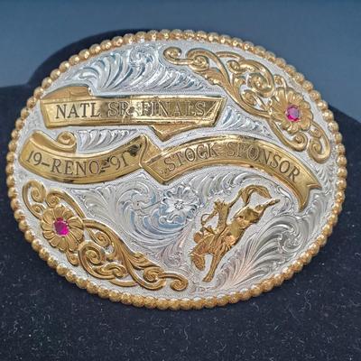 Nat'l Sr. Finals 19 Reno 91 Stock Sponsor Buckle