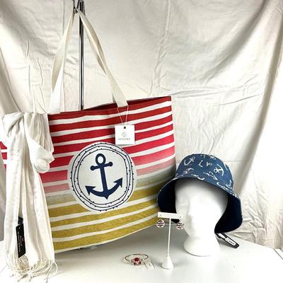 151 Nautical Handbag, Scarf, Hat, Bracelet, and Earrings