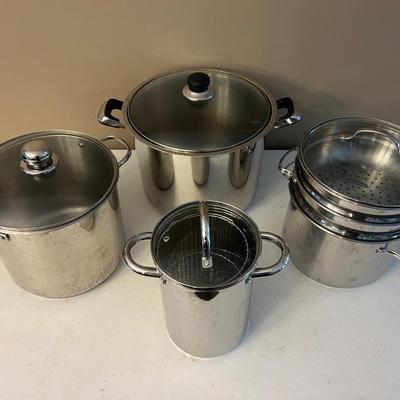 Assorted Heavy Stainless Steel Pot Lot