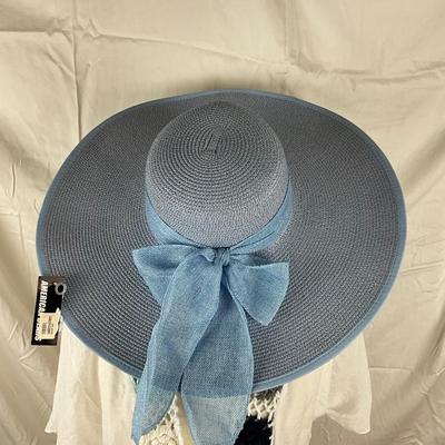 086 BOHO Crochet Trim Coverup with Straw Hat, Fringe Earrings, Ring