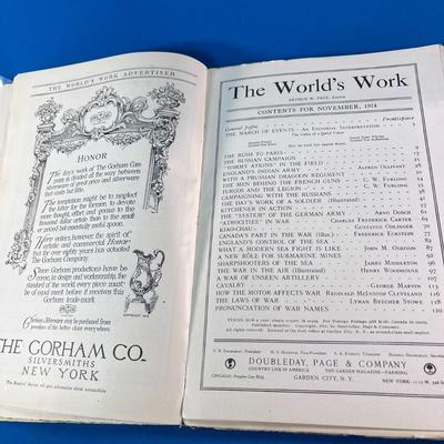 1914 â€œTHE WORLDâ€™S WORKâ€ MAGAZINE LOTS OF INTERESTING ARTICLES, ADS