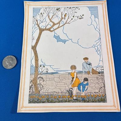 FUN CIRCA 1920â€™s PRINT BOY VISITING THE GARDEN 