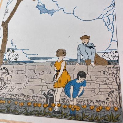 FUN CIRCA 1920â€™s PRINT BOY VISITING THE GARDEN 