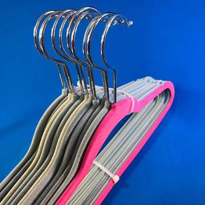 SET OF 11 FLOCKED CLOTHES HANGERS