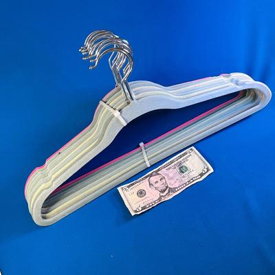 SET OF 11 FLOCKED CLOTHES HANGERS