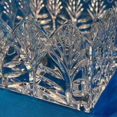 BEAUTIFUL UNUSUAL SQUARE LEADED CRYSTAL DISH 