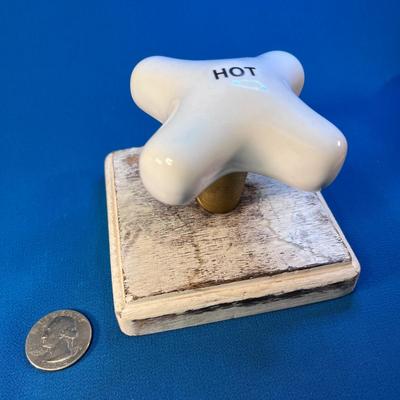 FUN â€œHOTâ€ WATER CERAMIC FAUCET HANDLE COAT HOOK