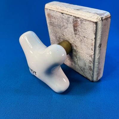 FUN â€œHOTâ€ WATER CERAMIC FAUCET HANDLE COAT HOOK