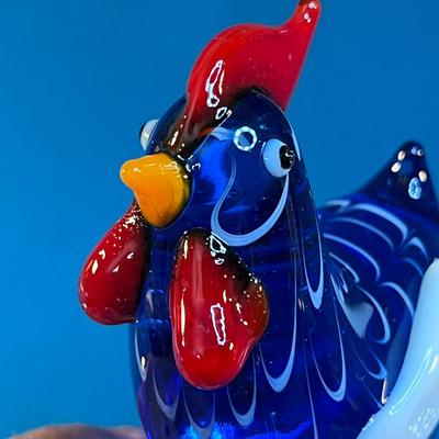 COLORFUL ART GLASS CHICKEN BOTTLE STOPPER