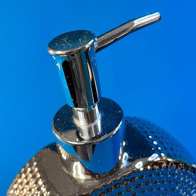 MODERN METALLIC HOBNAIL GLASS SOAP/LOTION DISPENSER BOTTLE 