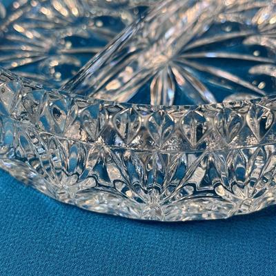 HANDSOME LEADED CRYSTAL ROUND DIVIDED DISH