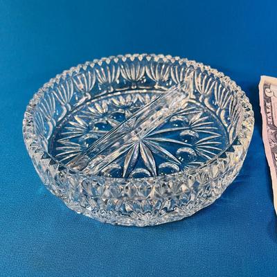 HANDSOME LEADED CRYSTAL ROUND DIVIDED DISH