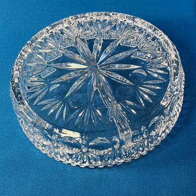 HANDSOME LEADED CRYSTAL ROUND DIVIDED DISH