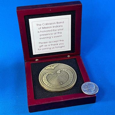 30th ANNIVERSARY CABAZON DECISION BRONZE MEDALLION IN WOOD BOX
