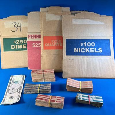 COIN ROLL WRAPPERS AND BOXES