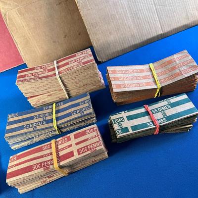 COIN ROLL WRAPPERS AND BOXES