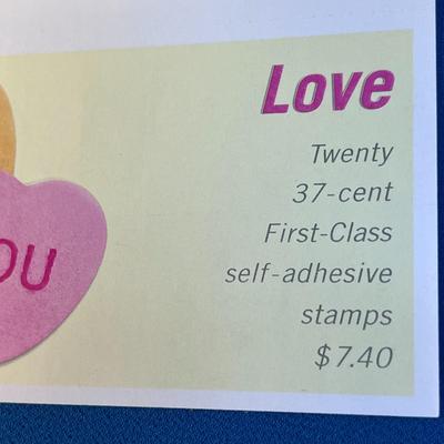 CANDY HEARTS U.S. POSTAGE SHEET OF 37 CENT STAMPS