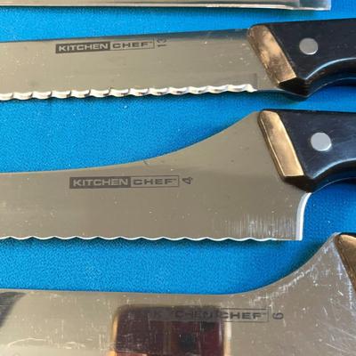 6 PC. â€œKITCHEN CHEFâ€ KNIFE SET RIVETED HANDLES