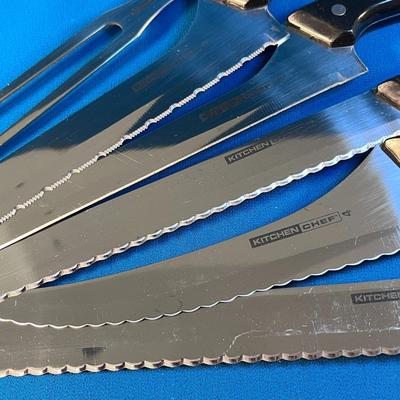 6 PC. â€œKITCHEN CHEFâ€ KNIFE SET RIVETED HANDLES