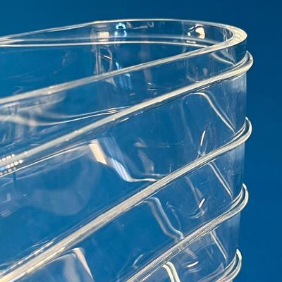 UNIQUE CLEAR RIBBED DESIGNER ART GLASS VASE
