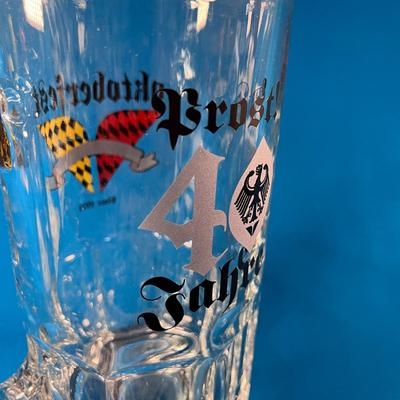 HEAVY GLASS LARGE BEER STEIN OKTOBERFEST SNOWBIRD SINCE 1972