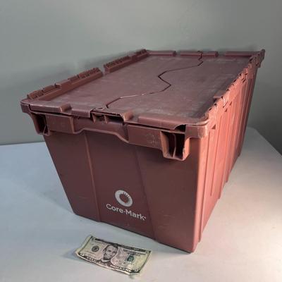 FOLDING TOP PLASTIC STORAGE CRATE OPEN WEAVE BOTTOM