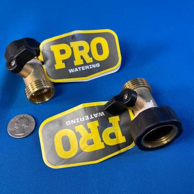 EXTRA NICE NEW BRASS HOSE TURN-OFF VALVES X 2