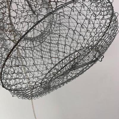 VINTAGE WIRE LOBSTER? TRAP BASKET w/ 2 SPRING LOADED TRAP DOORS