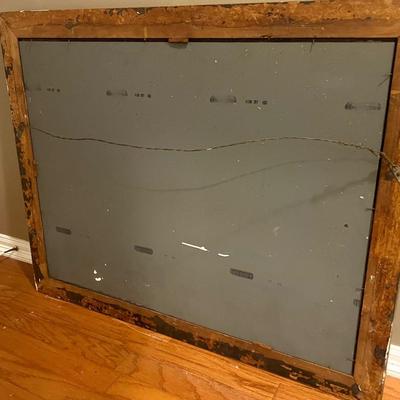 Old Heavy Mirror with Gold Frame
