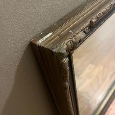 Old Heavy Mirror with Gold Frame