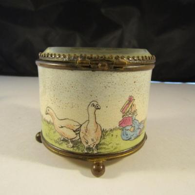 Antique Hand Painted French Trinket Box/Jewelry Casket