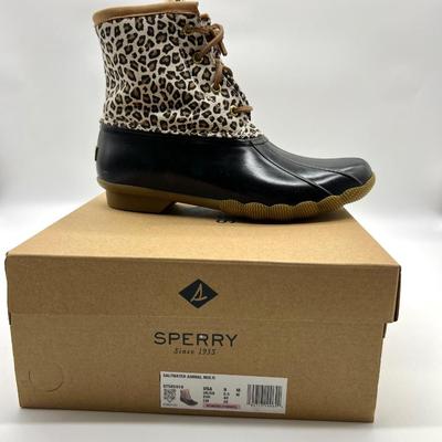New SPERRY Women's Saltwater Rain Boot ladies 9