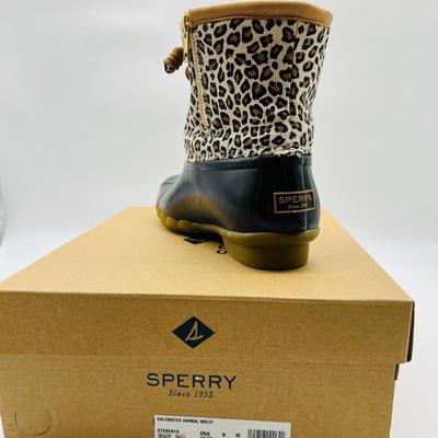 New SPERRY Women's Saltwater Rain Boot ladies 9