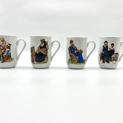 Vintage Norman Rockwell Museum Cups 1982 Collection